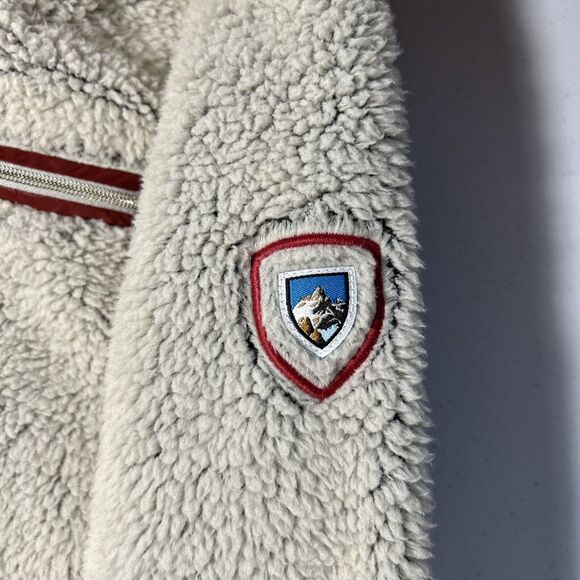 Kuhl Womens Small Sherpa Hoodie Jacket Full Zip Pockets Outdoor Fall Boho Beige - Picture 10 of 13